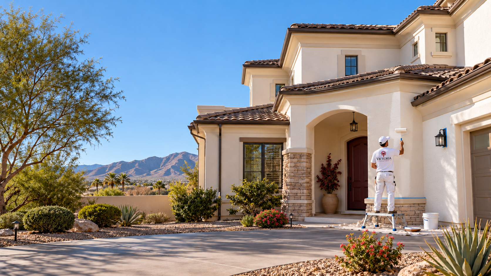 Victoria Painting professional painting a Las Vegas home exterior
