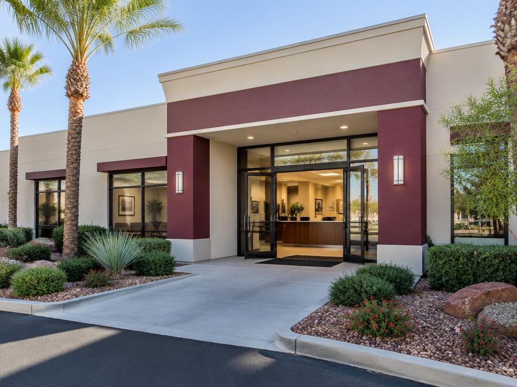 Professionally painted modern medical office exterior